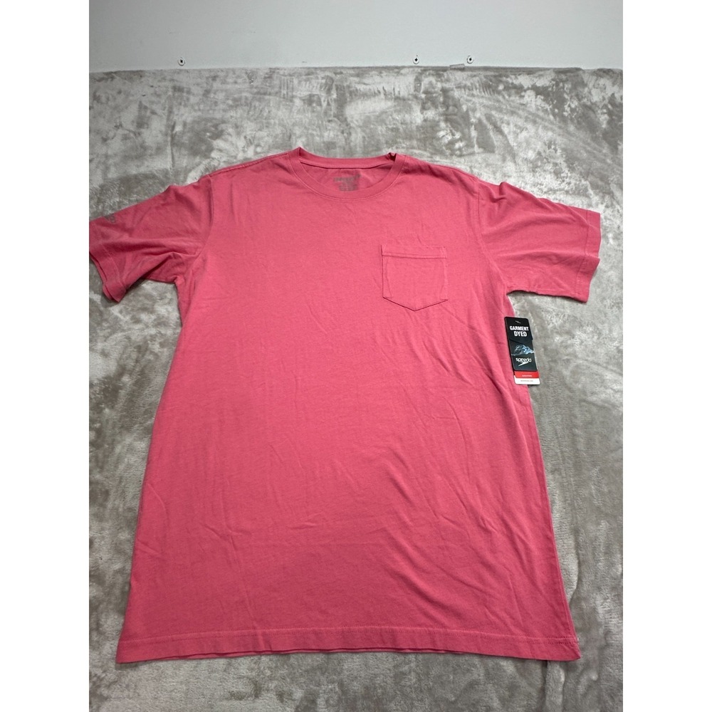 Speedo T-Shirt Mens Size 2XL Pink Short Sleeve Crew Neck Pocket New With Tags